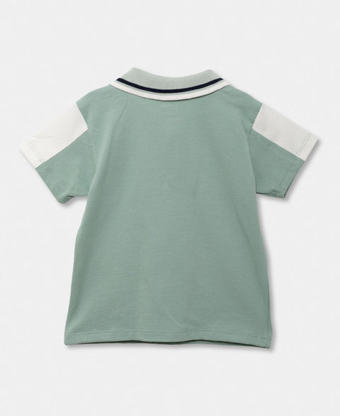 Camiseta Tipo Polo Para Recién Nacido En Algodón Color Verde