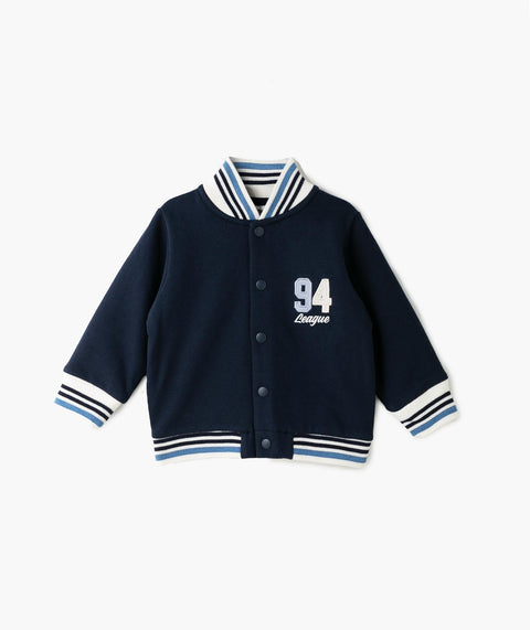 Chaqueta Para Recién Nacido En Perchado Color Azul Oscuro