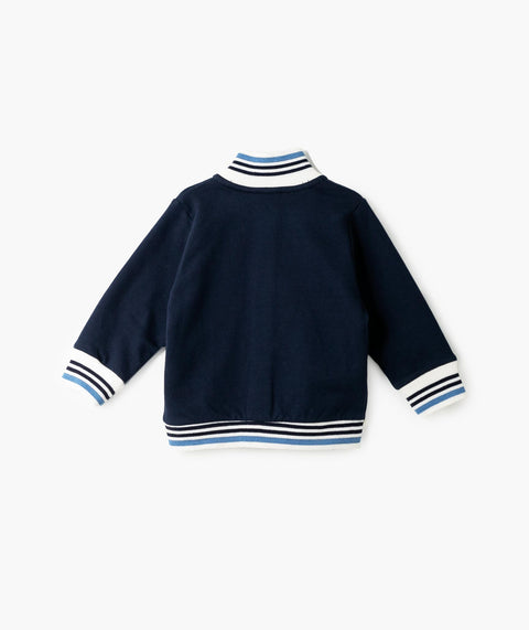 Chaqueta Para Recién Nacido En Perchado Color Azul Oscuro