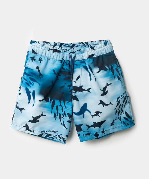 Bermuda De Playa Para Niño En Poliéster Color Azul