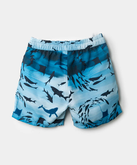 Bermuda De Playa Para Niño En Poliéster Color Azul
