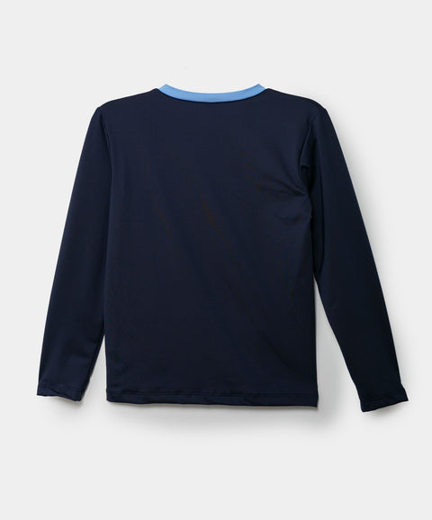 Camiseta Manga Larga De Playa Para Niño En Licra Color Azul