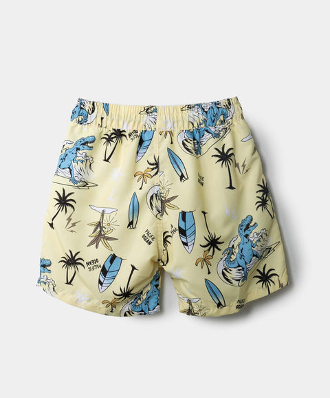 Bermuda De Playa Para Niño En Poliéster Color Amarillo