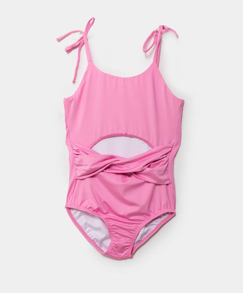 Vestido De Baño Entero Para Niña En Licra Color Fucsia