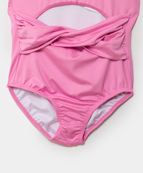 Vestido De Baño Entero Para Niña En Licra Color Fucsia