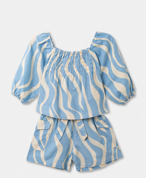 Conjunto Blusa Y Short Para Niña Color Azul