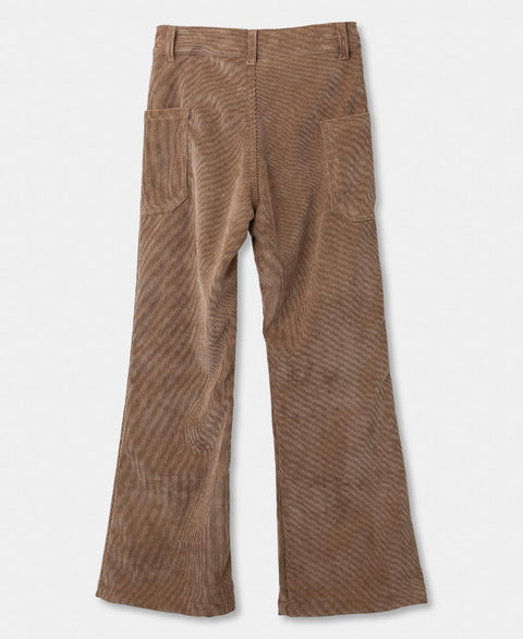 Pantalón Wide Leg Para Niña En Corduroy Color Camel