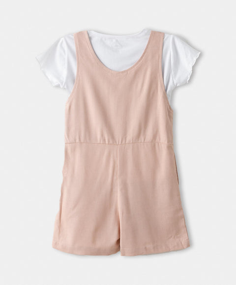 Conjunto Overol Y Camiseta Para Niña Color Rosado
