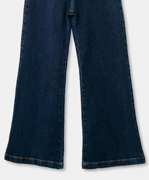 Jean Wide Leg Para Niña En Denim Color Índigo