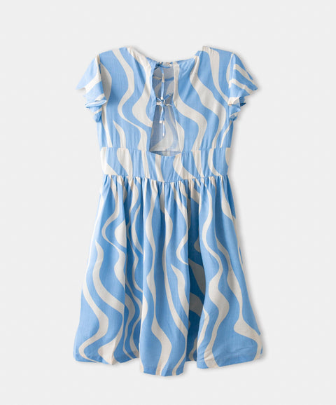 Vestido Para Niña En Lino Color Azul
