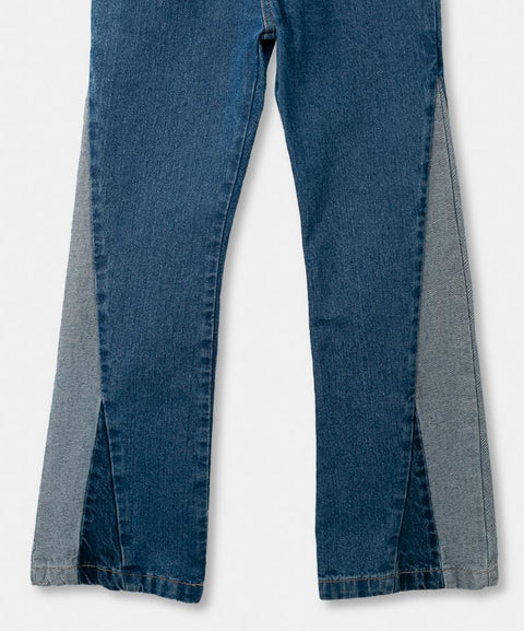 Jean Wide Leg Para Niña En Denim Color Índigo Palma