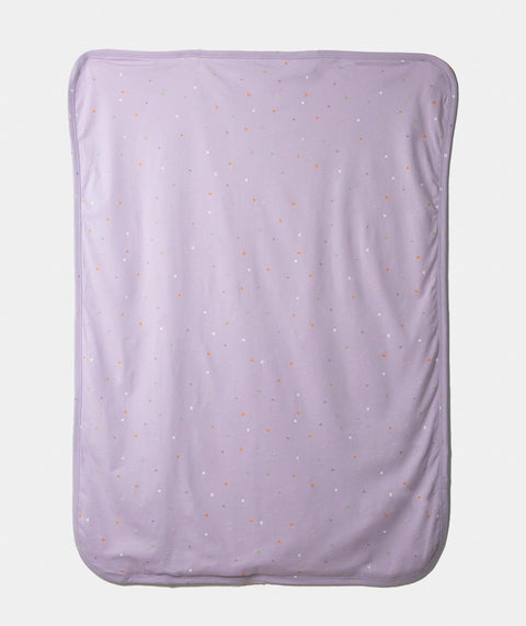 Cobija Para Recién Nacida En Tela Suave Color Marfil Y Lila