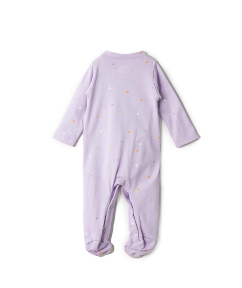 Pijama Para Recién Nacida Manga Larga En Tela Suave Color Lila