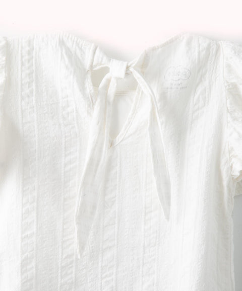 Blusa Manga Corta Para Bebé Niña En Tela Suave Color Blanco