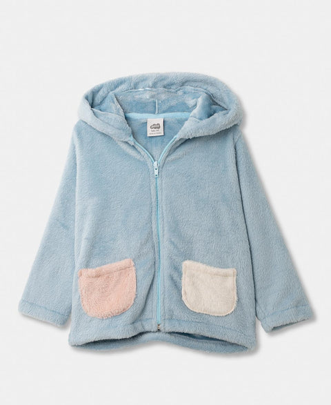 Chaqueta Para Bebé Niña En Felpa Color Azul