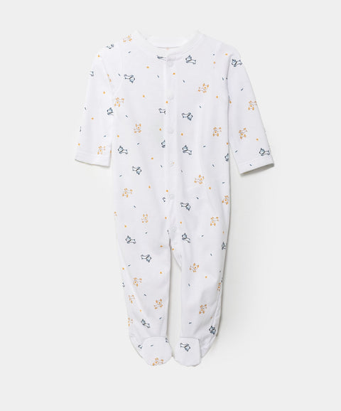 Pijama Unisex Manga Larga En Tela Suave Color Blanco