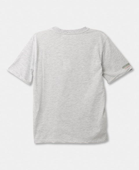 Camiseta Manga Corta Para Niño En Tela Suave Color Gris Claro