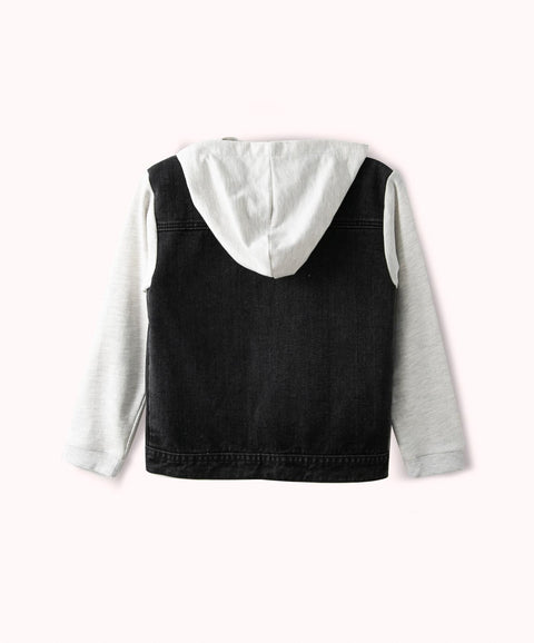 Chaqueta Para Niño En Denim Color Negro