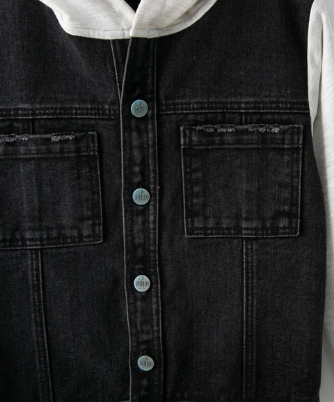 Chaqueta Para Niño En Denim Color Negro