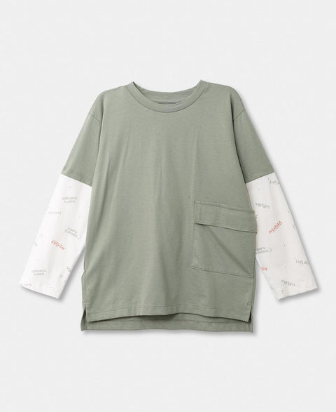 Camiseta Manga Larga Para Bebé Niño En Algodón Color Verde