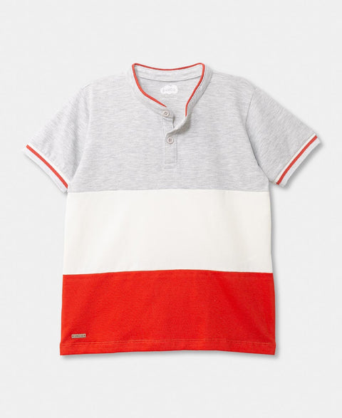 Camiseta Tipo Henley Para Bebé Niño En Algodón Gris