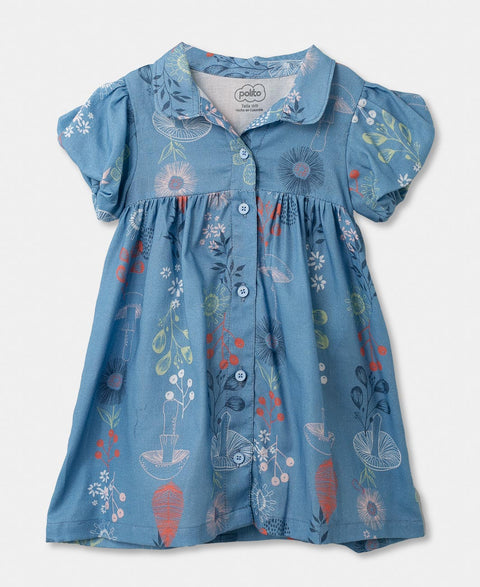 Vestido Para Recién Nacida Estampado Color Azul