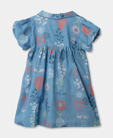 Vestido Para Recién Nacida Estampado Color Azul