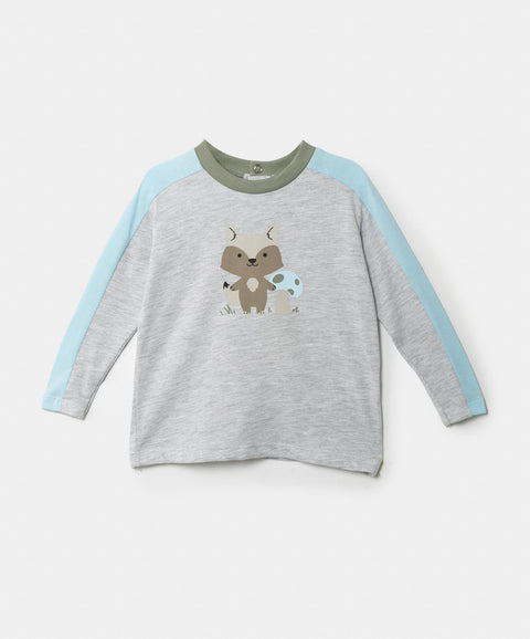 Camiseta Manga Larga Para Recién Nacido En Tela Suave Color Gris