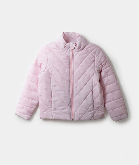 Chaqueta Acolchada Para Niña Color Palo De Rosa