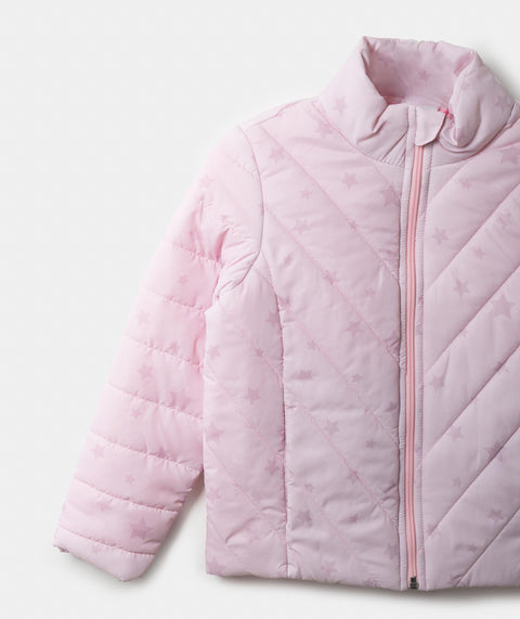 Chaqueta Acolchada Para Niña Color Palo De Rosa