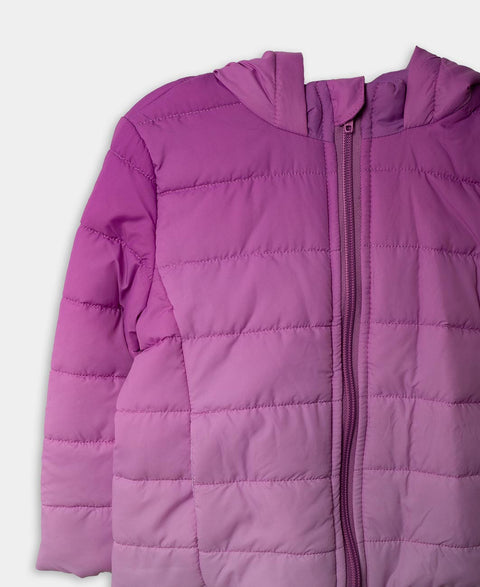 Chaqueta Acolchada Para Bebe Niña Color Lila Degradado