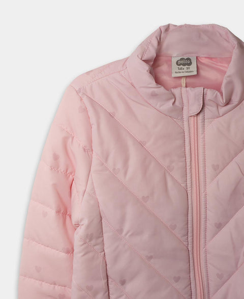 Chaqueta Acolchada Para Bebe Niña Color Palo De Rosa