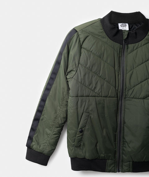 Chaqueta Acolchada Para Niño Color Verde Militar