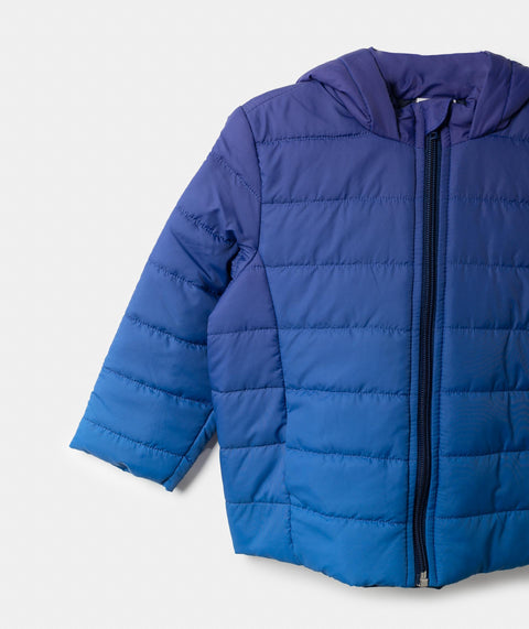 Chaqueta Acolchada Para Bebe Niño Color Azul Degradado