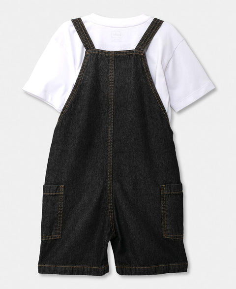 Conjunto Camiseta Y Overol Para Bebé Niño En Tela Suave Color Blanco