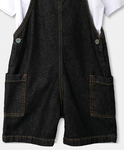 Conjunto Camiseta Y Overol Para Bebé Niño En Tela Suave Color Blanco