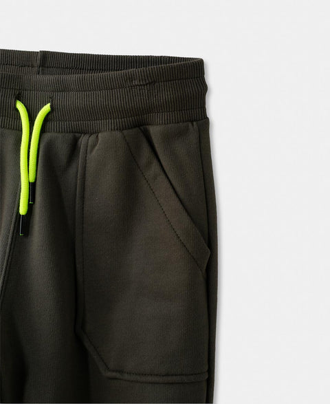 Jogger Perchado Para Niño Color Verde Militar
