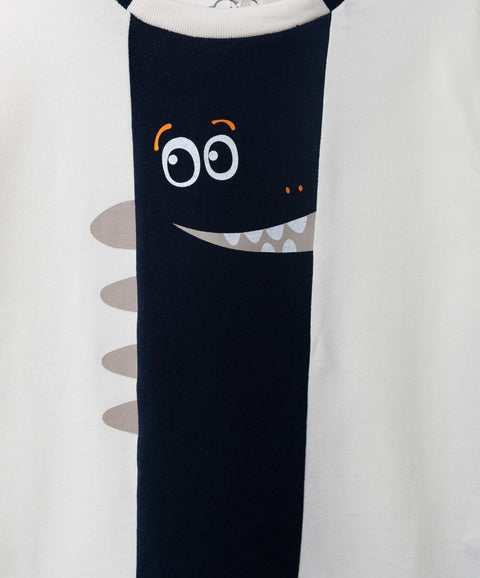 Camiseta Manga Corta Para Bebe Niño En Tela Suave Color Marfil