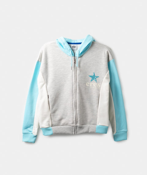 Buzo Con Chompa Para Niña En Burda Color Gris Con Azul