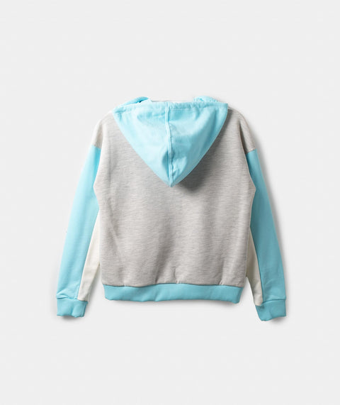 Buzo Con Chompa Perchado Para Niña Color Gris Con Azul