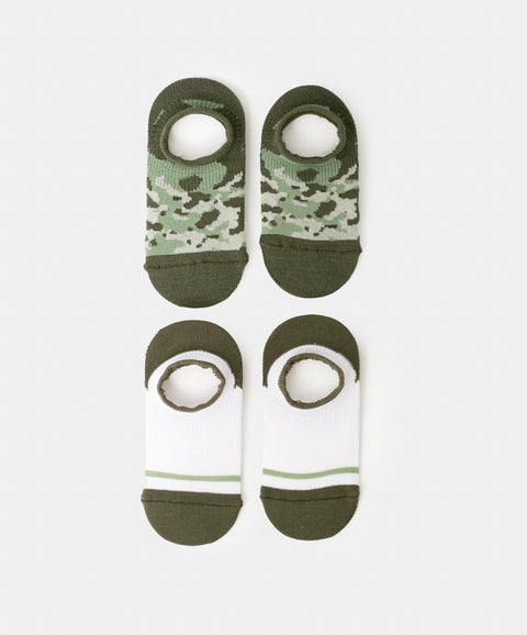 Medias X 2 Para Bebé Niño En Algodón Color Verde Militar