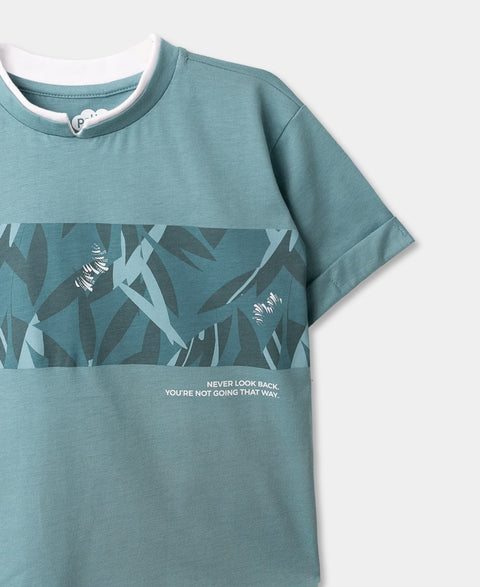 Camiseta Henley Manga Corta Para Bebé Niño En Tela Suave Color Verde