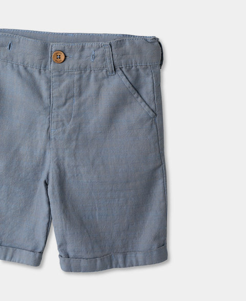 Bermuda Para Bebé Niño En Algodón Color Azul Claro