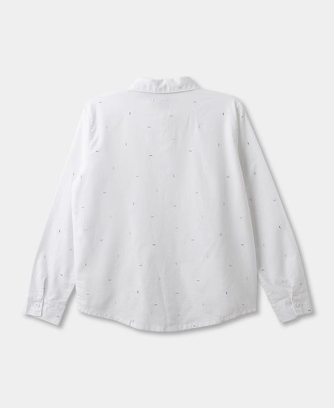 Camisa Manga Larga Para Niño En Color Blanco