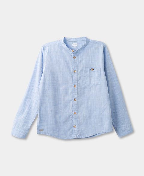 Camisa Manga Larga Para Niño Color Azul Claro