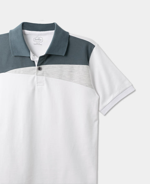 Camiseta Tipo Polo Para Niño Color Blanco