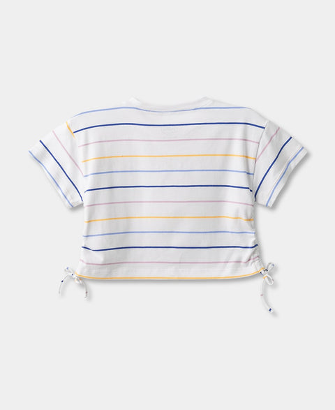 Camiseta De Rayas Para Niña En Licra Color Blanco