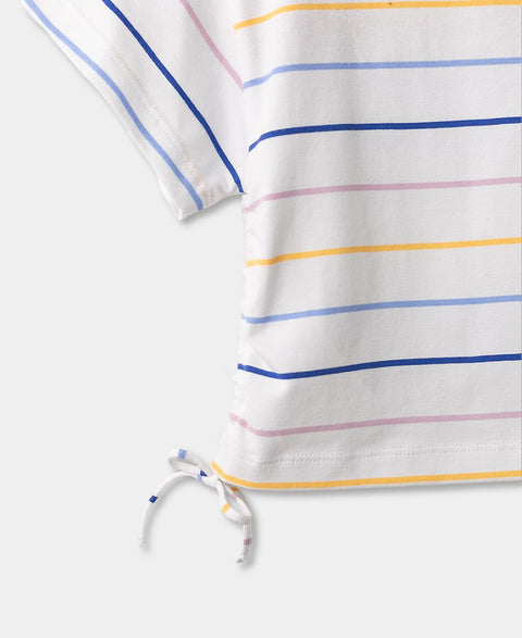 Camiseta De Rayas Para Niña En Licra Color Blanco
