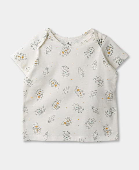 Conjunto De Camiseta Y Overol Para Recién Nacido En Tela Suave Color Marfil