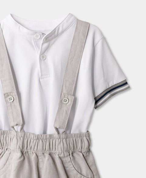 Conjunto De Camiseta Y Short Para Recién Nacido En Tela Suave Color Gris